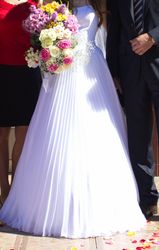 Свадебное платье в Греческом стиле, белоснежное, с лессировочкой